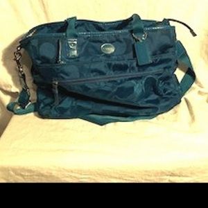 Athentic Dark Tourquise Coach Diaper Bag